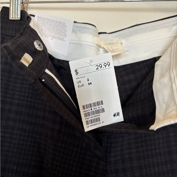 H&M black plaid checkered dress pants - Picture 6 of 8